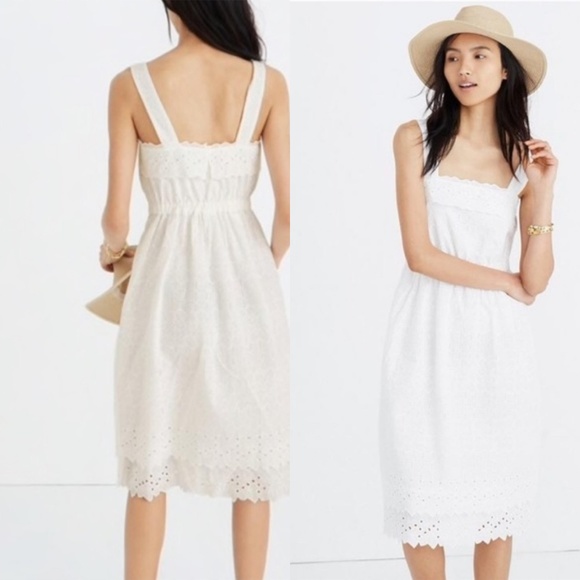 Madewell Dresses & Skirts - Madewell Eyelet Tiered Midi White Dress